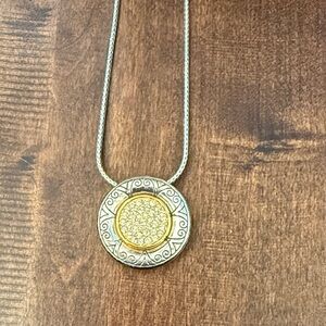 Elegant Silver and Gold Pendant Necklace